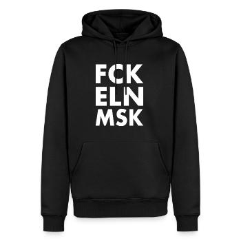 Fck eln msk - Männer Premium Bio Hoodie - Schwarz - Vorne - Nico (187cm)