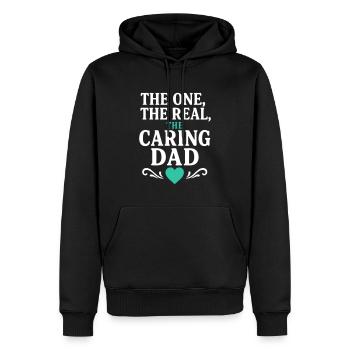 Caring Dad das Original Vatertag - Männer Premium Bio Hoodie - Schwarz - Vorne - Nico (187cm)