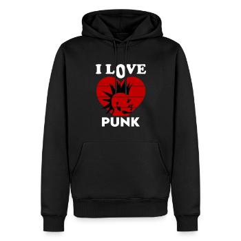 I Love Punk Ich liebe Punk Punkmusik Music - Männer Premium Bio Hoodie - Schwarz - Vorne - Nico (187cm)