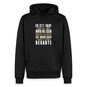 Es ist ok wenn du Hornussen nicht magst - Männer Premium Bio Hoodie - Schwarz - Vorne - Nico (187cm)