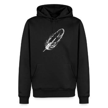 Vogelfeder Hand gezeichnet - Männer Premium Bio Hoodie - Schwarz - Vorne - Nico (187cm)