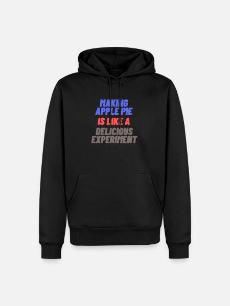 Apfelkuchen mit grauer Schrift - Männer Premium Bio Hoodie - Schwarz