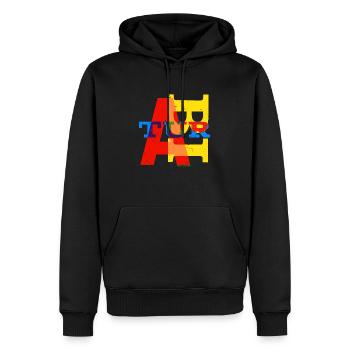 Abitur TypoArt für schwarze Shirts - Männer Premium Bio Hoodie - Schwarz - Vorne - Nico (187cm)