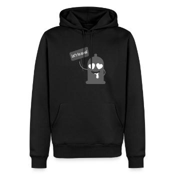 InLove Condom Black and White - Männer Premium Bio Hoodie - Schwarz - Vorne - Nico (187cm)