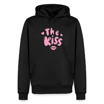 The Kiss - Sweat à capuche Premium bio Homme - noir - Devant - Nico (187cm)