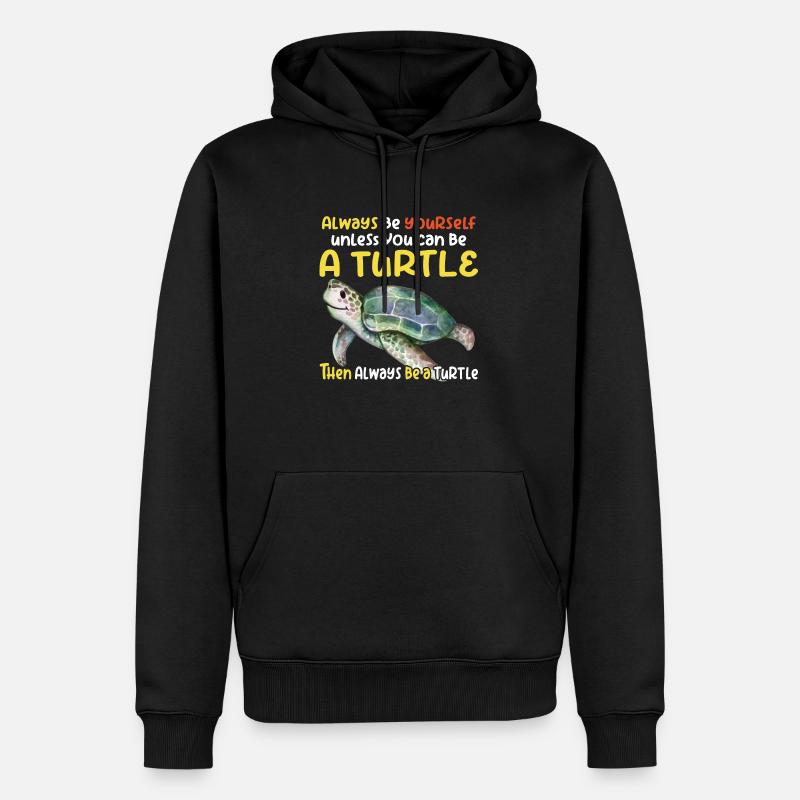 Sei eine Schildkröte - Männer Premium Bio Hoodie - Schwarz