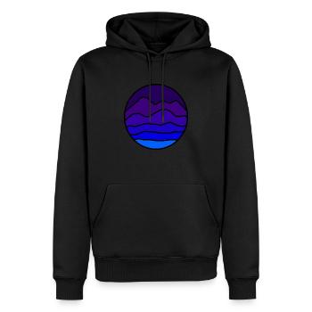 Farbige Berge - Männer Premium Bio Hoodie - Schwarz - Vorne - Nico (187cm)