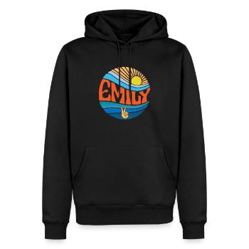 Emily Hemd Vintage Sunset Emily Groovy Tie Dye - Männer Premium Bio Hoodie - Schwarz - Vorne - Nico (187cm)