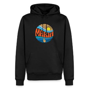 Maria Chemise Vintage Coucher de soleil Maria Groovy Tie Dye - Sweat à capuche Premium bio Homme - noir - Devant - Nico (187cm)