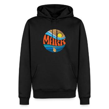 Mark Shirt Vintage Sunset Mark Groovy Tie Dye - Sweat à capuche Premium bio Homme - noir - Devant - Nico (187cm)