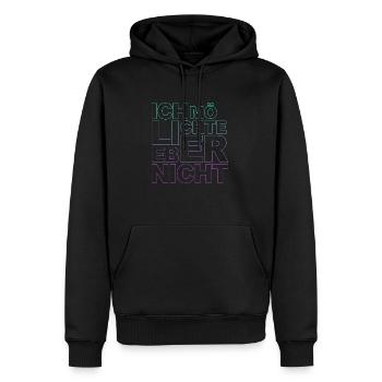 Bartleby der Schreiber - Ich möchte lieber nicht - Männer Premium Bio Hoodie - Schwarz - Vorne - Nico (187cm)