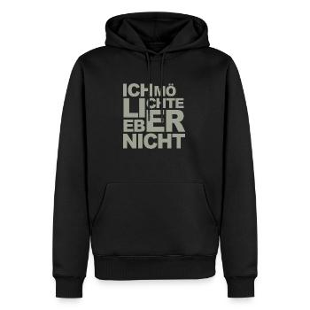 Bartleby der Schreiber - Ich möchte lieber nicht - Männer Premium Bio Hoodie - Schwarz - Vorne - Nico (187cm)