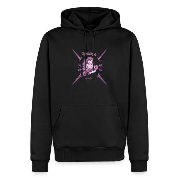 Vintage addiction pinup purple - Sweat à capuche Premium bio Homme - noir - Devant - Nico (187cm)