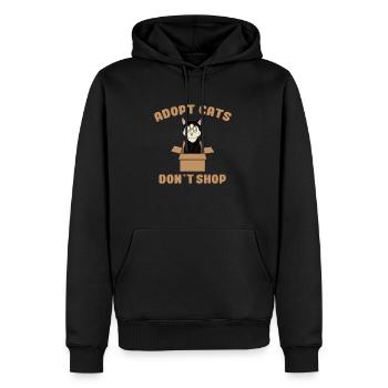 Niedliche schwarz-weiße Katze - Männer Premium Bio Hoodie - Schwarz - Vorne - Nico (187cm)