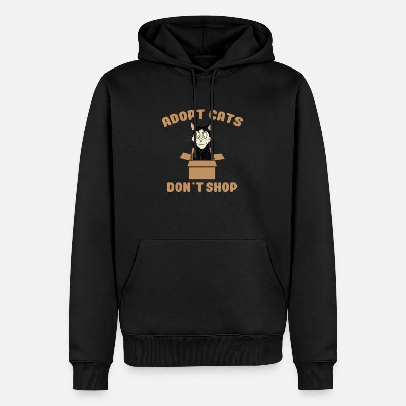 Chat mignon noir et blanc - Sweat à capuche Premium bio Homme - noir