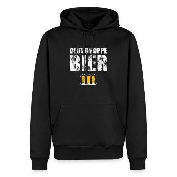 blutgruppe bier bierkrug - Männer Premium Bio Hoodie - Schwarz - Vorne - Nico (187cm)