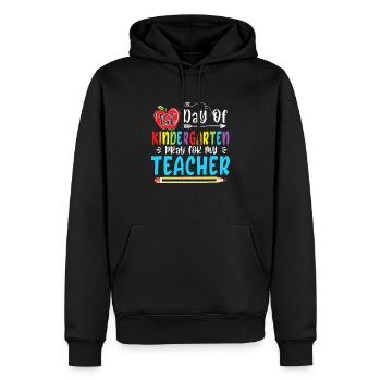 Premier jour de la maternelle Priez pour mon Funn d’enseignant - Sweat à capuche Premium bio Homme - noir - Devant - Nico (187cm)