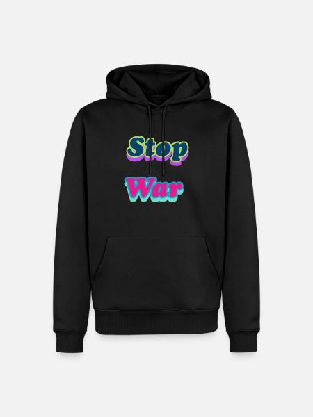 Stop war - Männer Premium Bio Hoodie - Schwarz