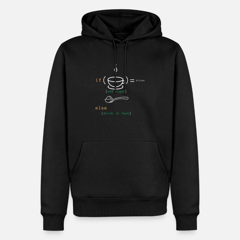 Code Coffee T-shirt - Sweat à capuche Premium bio Homme - noir