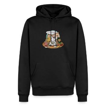 JP2 - Sweat à capuche Premium bio Homme - noir - Devant - Nico (187cm)