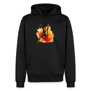 Basketballspieler Design für Sport Fans Basketball - Männer Premium Bio Hoodie - Schwarz - Vorne - Nico (187cm)