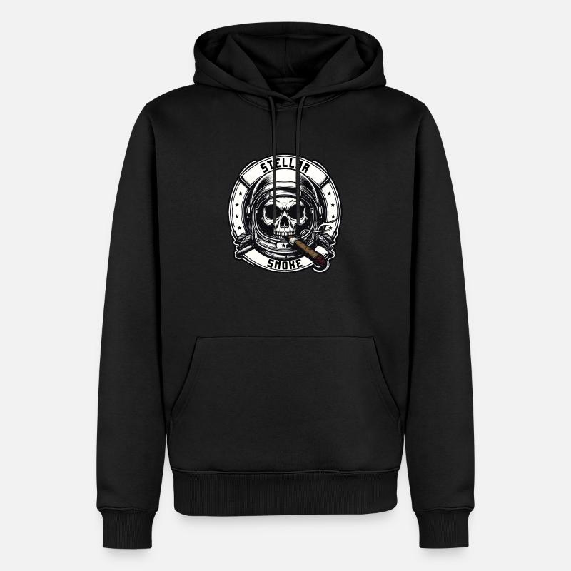 Astro Schädel - Männer Premium Bio Hoodie - Schwarz