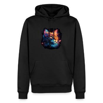Katze für Katzenmamas, Geschenk Katze Samtpfote - Männer Premium Bio Hoodie - Schwarz - Vorne - Nico (187cm)