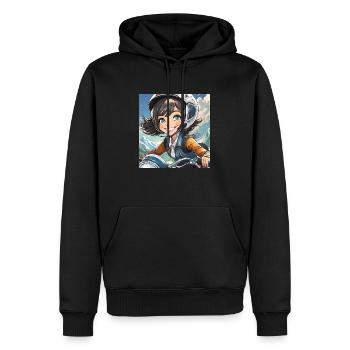Motorrad fahren ist eine Leidenschaft - Männer Premium Bio Hoodie - Schwarz - Vorne - Nico (187cm)