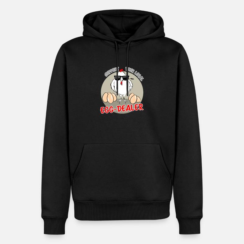 Support Your Local Egg Dealer grau - Männer Premium Bio Hoodie - Schwarz