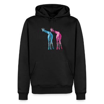 Giraffen lassen es krachen - Männer Premium Bio Hoodie - Schwarz - Vorne - Nico (187cm)