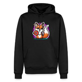 Adorable Zero No More Fox - Men’s Premium Organic Hoodie - black - Front - Nico (187cm)
