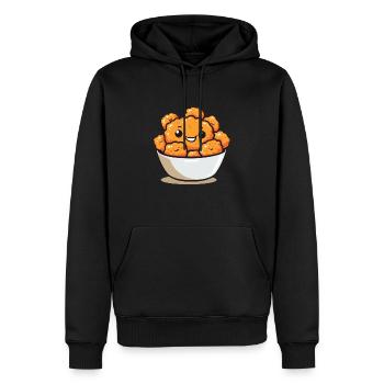 Morceaux de poulet sucré Bande dessinée - Sweat à capuche Premium bio Homme - noir - Devant - Nico (187cm)