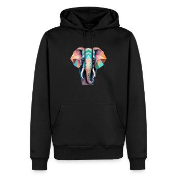 Geometric Elefant Geschenk Geometrisch - Männer Premium Bio Hoodie - Schwarz - Vorne - Nico (187cm)