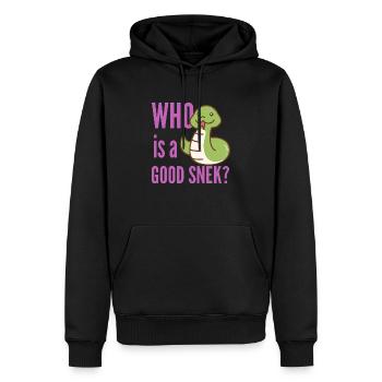 WER ist ein GUTER SNEK - Schlangenliebhaber - Männer Premium Bio Hoodie - Schwarz - Vorne - Nico (187cm)