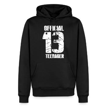 Teens officiel 13 cadeau d'anniversaire - Sweat à capuche Premium bio Homme - noir - Devant - Nico (187cm)