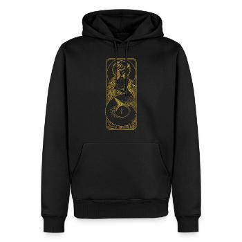 Sternzeichen - Steinbock - Linie - gold - Männer Premium Bio Hoodie - Schwarz - Vorne - Nico (187cm)