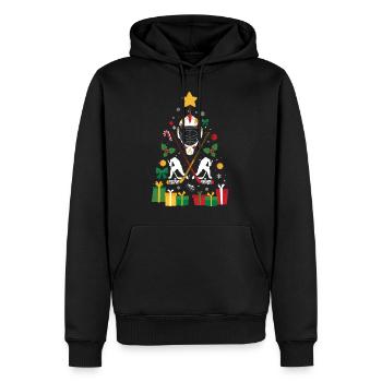 Eishockey Weihnachten Geschenk Xmas Ice Hockey - Männer Premium Bio Hoodie - Schwarz - Vorne - Nico (187cm)