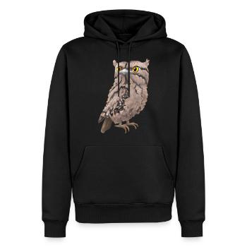 Potoo - the night hunter - Men’s Premium Organic Hoodie - black - Front - Nico (187cm)