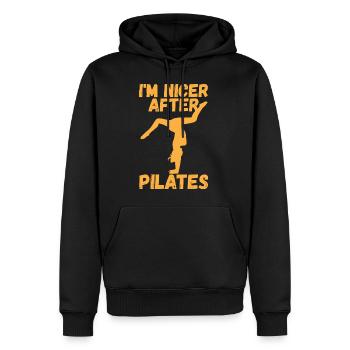 Meditation, Zen Yoga und Pilates - Männer Premium Bio Hoodie - Schwarz - Vorne - Nico (187cm)