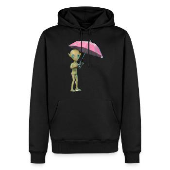 Alien with umbrella - Men’s Premium Organic Hoodie - black - Front - Nico (187cm)