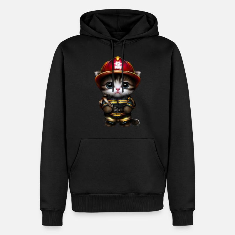 Chat pompier - Sweat à capuche Premium bio Homme - noir