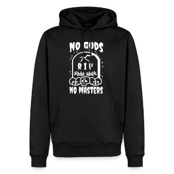 No Gods No Masters - Men’s Premium Organic Hoodie - black - Front - Nico (187cm)