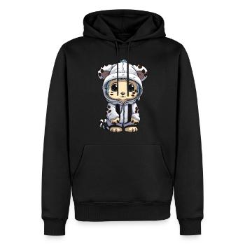 Schneeleopard Winter leopard Comic - Männer Premium Bio Hoodie - Schwarz - Vorne - Nico (187cm)