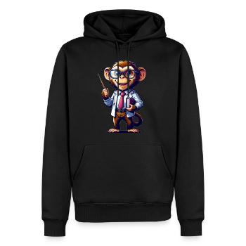 Cute Monkey Teacher - Männer Premium Bio Hoodie - Schwarz - Vorne - Nico (187cm)