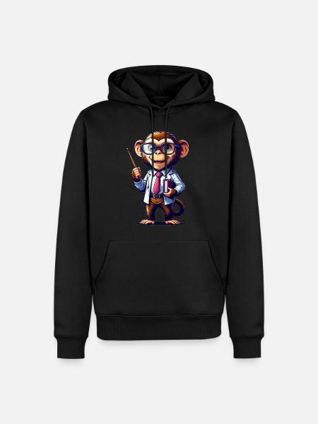 Cute Monkey Teacher - Men’s Premium Organic Hoodie - black