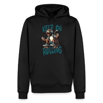 keep on rolling skate skateboard skater summer - Men’s Premium Organic Hoodie - black - Front - Nico (187cm)