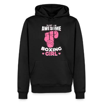 Juste une super boxeuse - Sweat à capuche Premium bio Homme - noir - Devant - Nico (187cm)