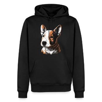 Bullterrier Welpe - Männer Premium Bio Hoodie - Schwarz - Vorne - Nico (187cm)