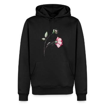 Handgemalte Aquarell Blume, Blumen, Wasserfarben - Männer Premium Bio Hoodie - Schwarz - Vorne - Nico (187cm)