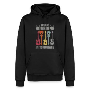 Es ist kein Horten, wenn es Gitarren sind - Männer Premium Bio Hoodie - Schwarz - Vorne - Nico (187cm)
